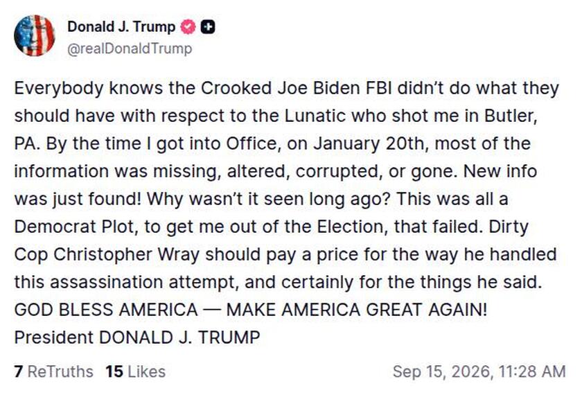 Post preview from Donald Trump