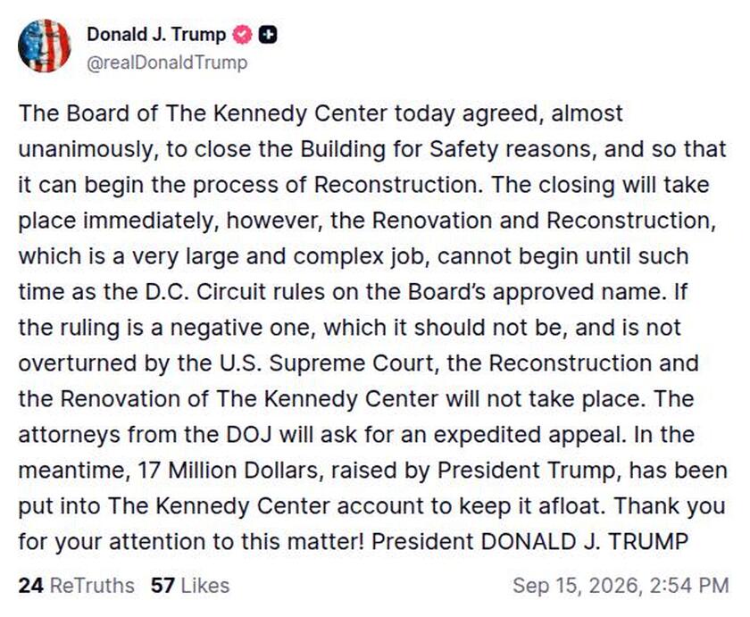Post preview from Donald Trump