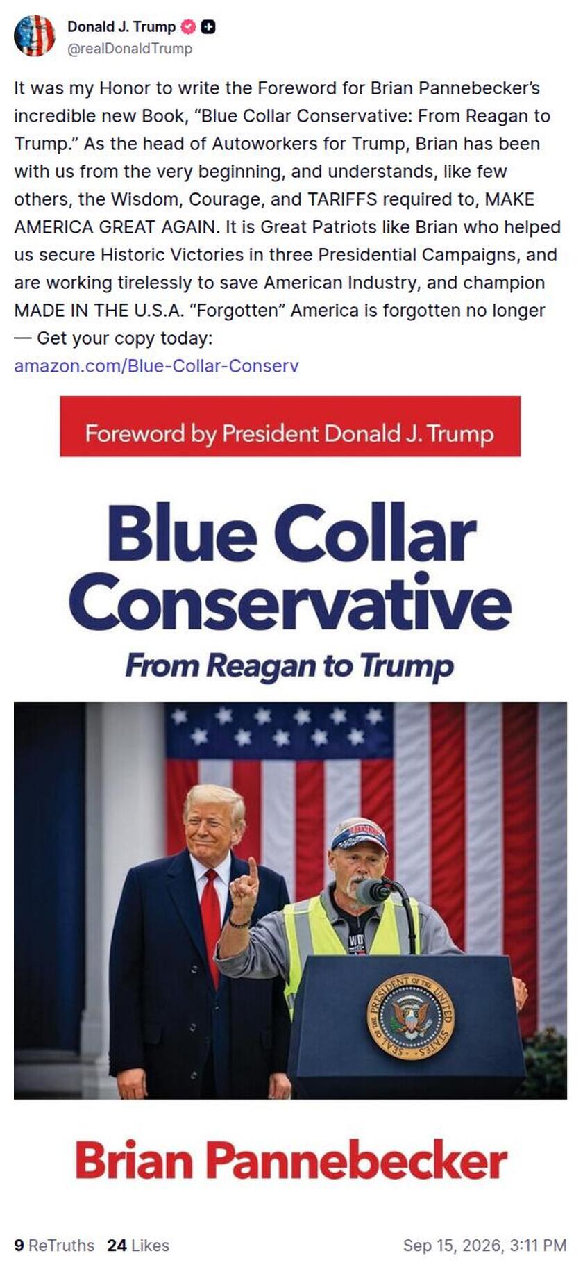 Post preview from Donald Trump