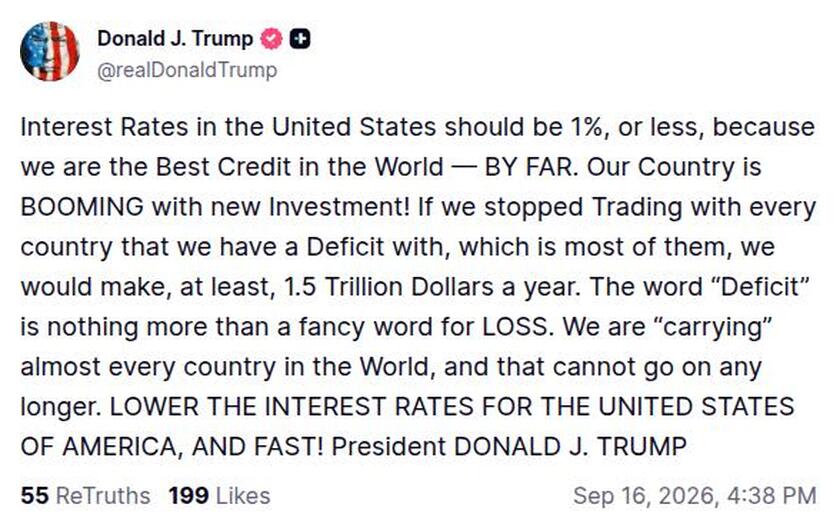 Post preview from Donald Trump
