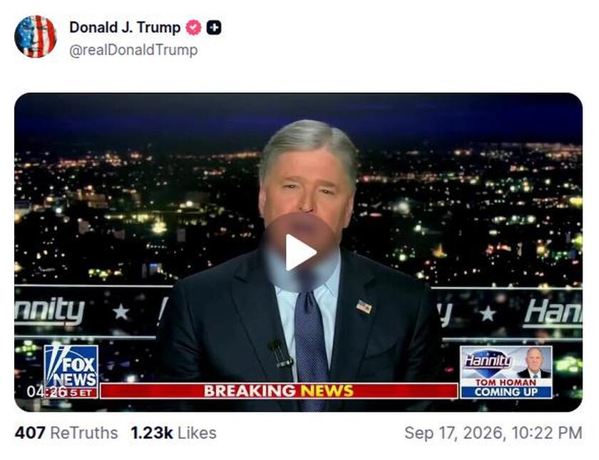 Post preview from Donald Trump