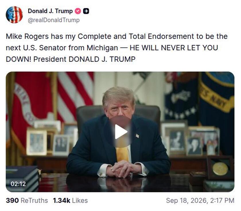 Post image from Donald Trump