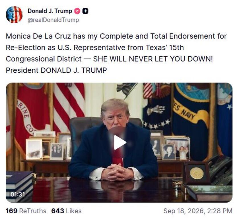 Post image from Donald Trump