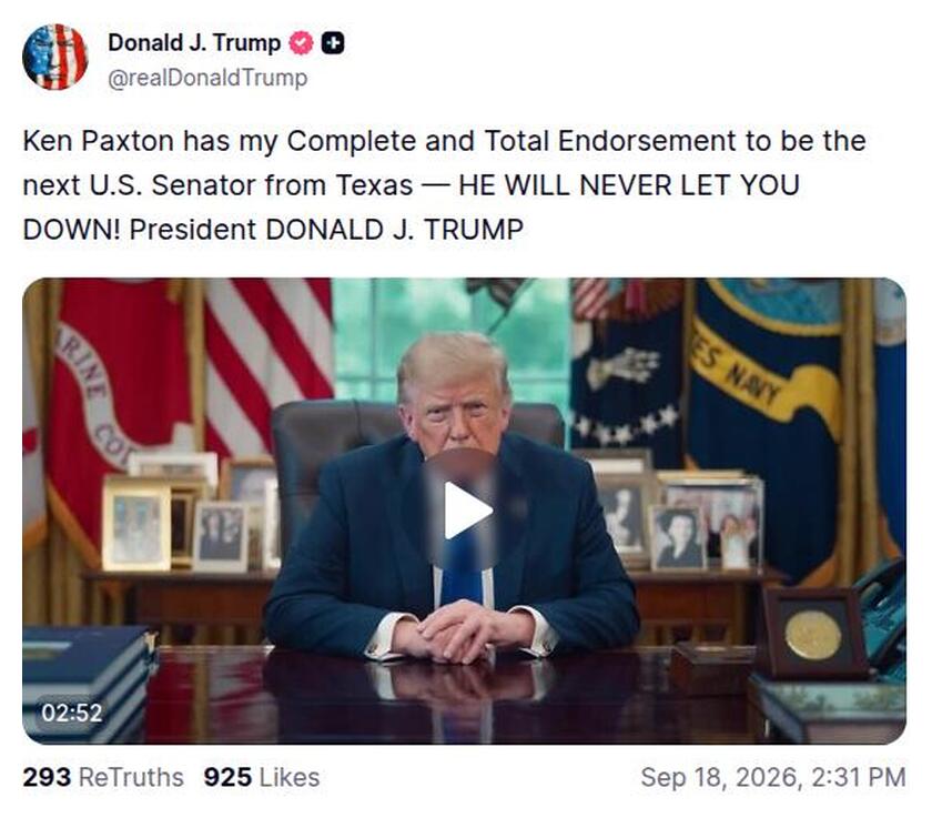 Post image from Donald Trump