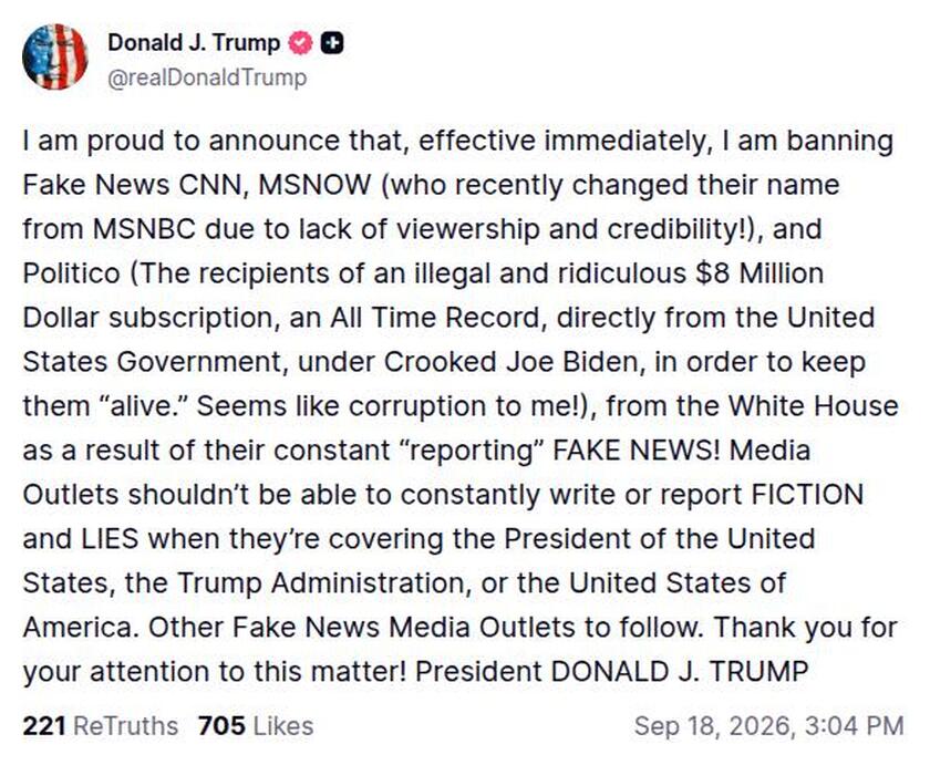 Post image from Donald Trump
