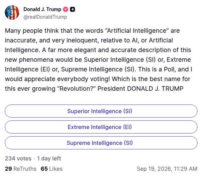 Post preview from Donald Trump