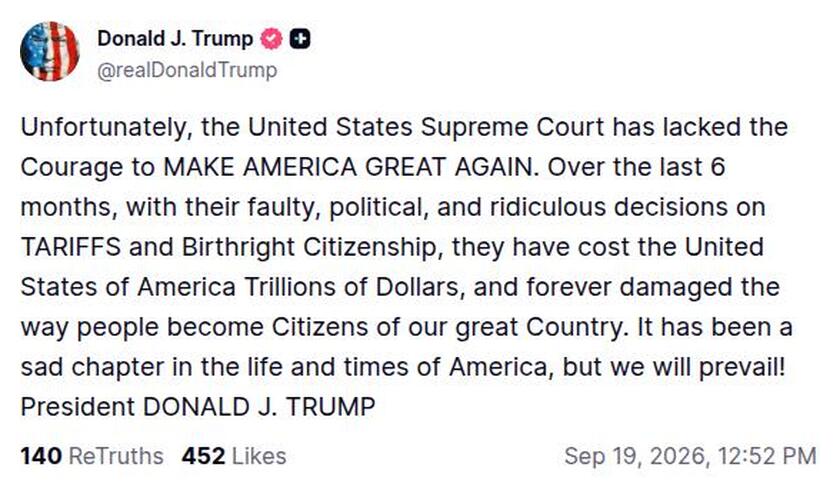 Post preview from Donald Trump