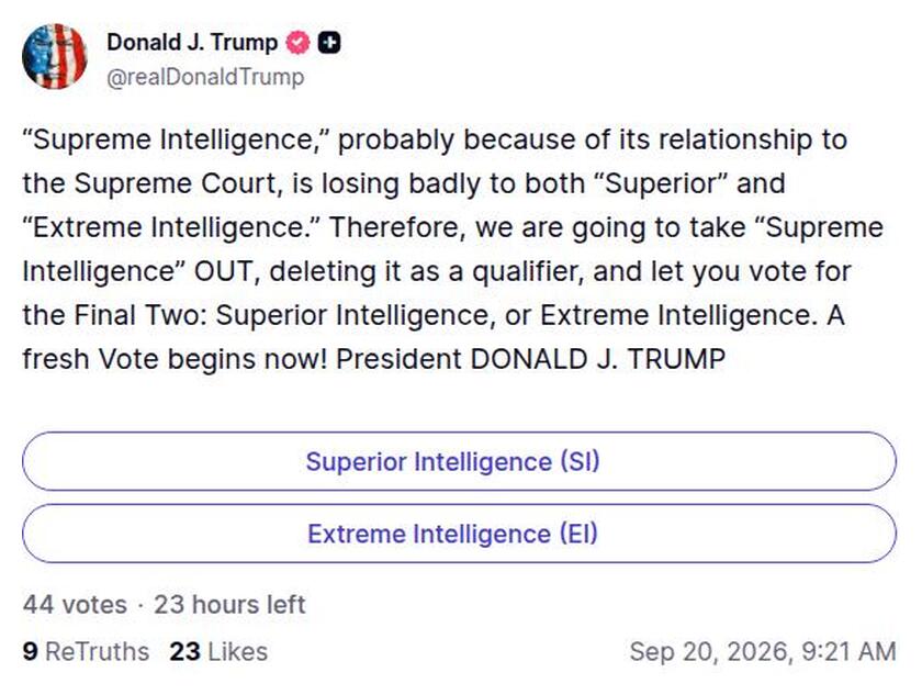 Post preview from Donald Trump
