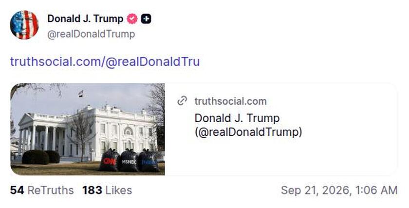 Post preview from Donald Trump