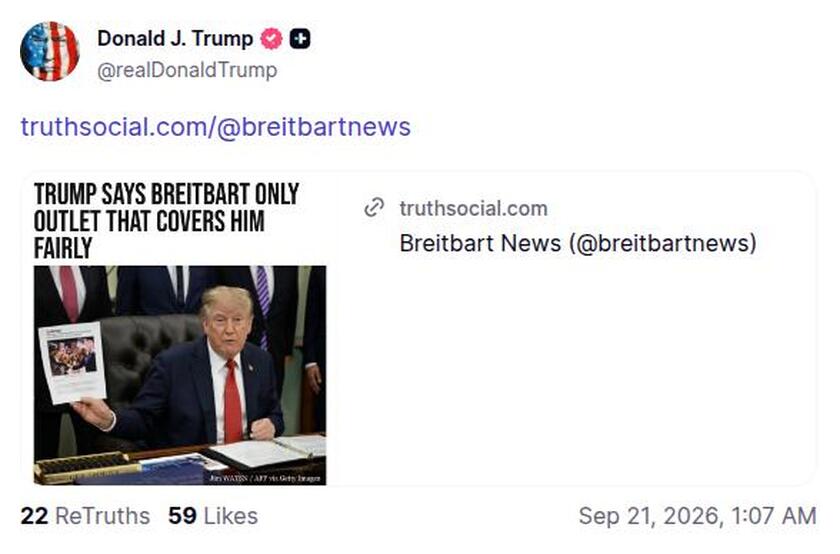 Post preview from Donald Trump