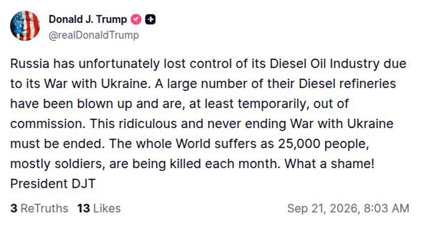 Post preview from Donald Trump