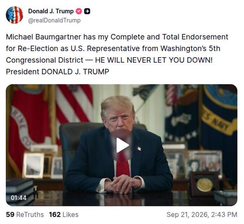 Post preview from Donald Trump