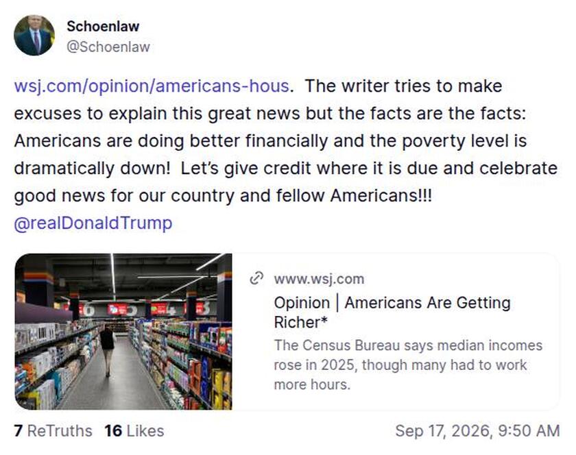 Post preview from Donald Trump