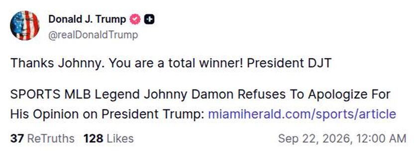Post preview from Donald Trump