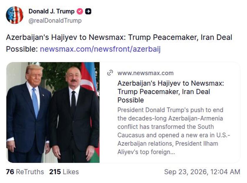 Post image from Donald Trump