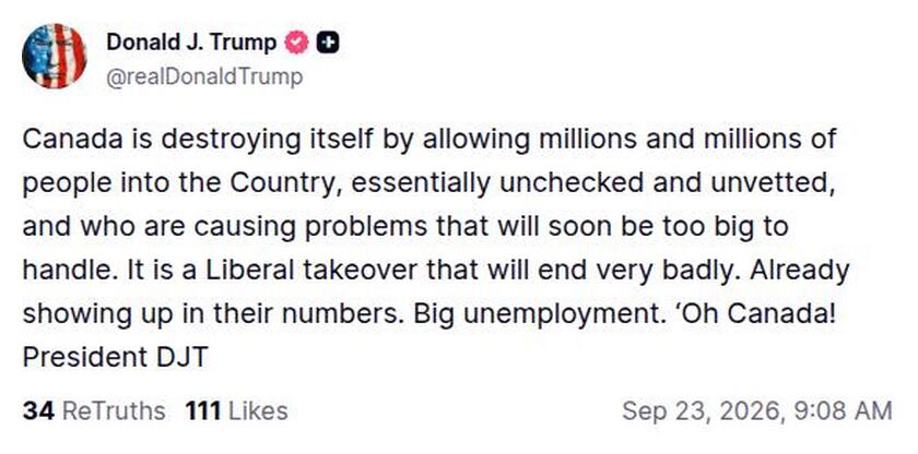 Post preview from Donald Trump