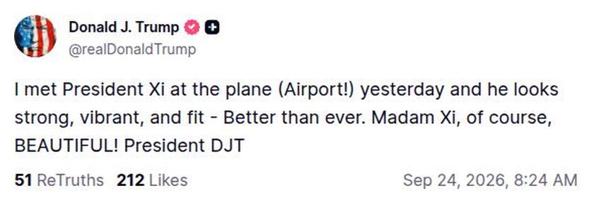 Post preview from Donald Trump