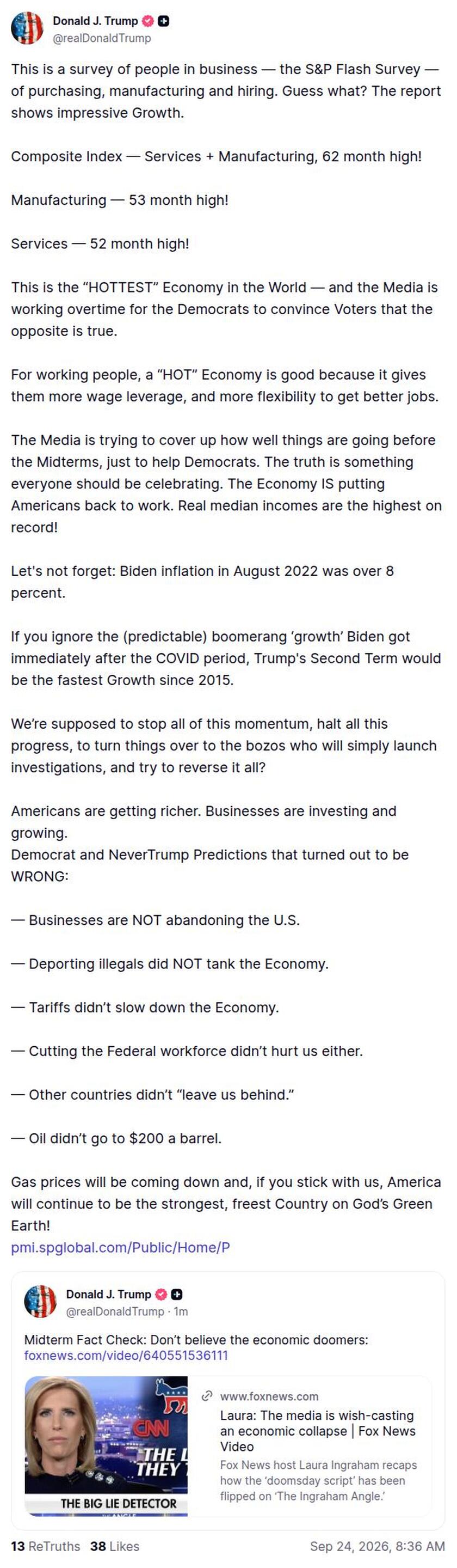 Post image from Donald Trump