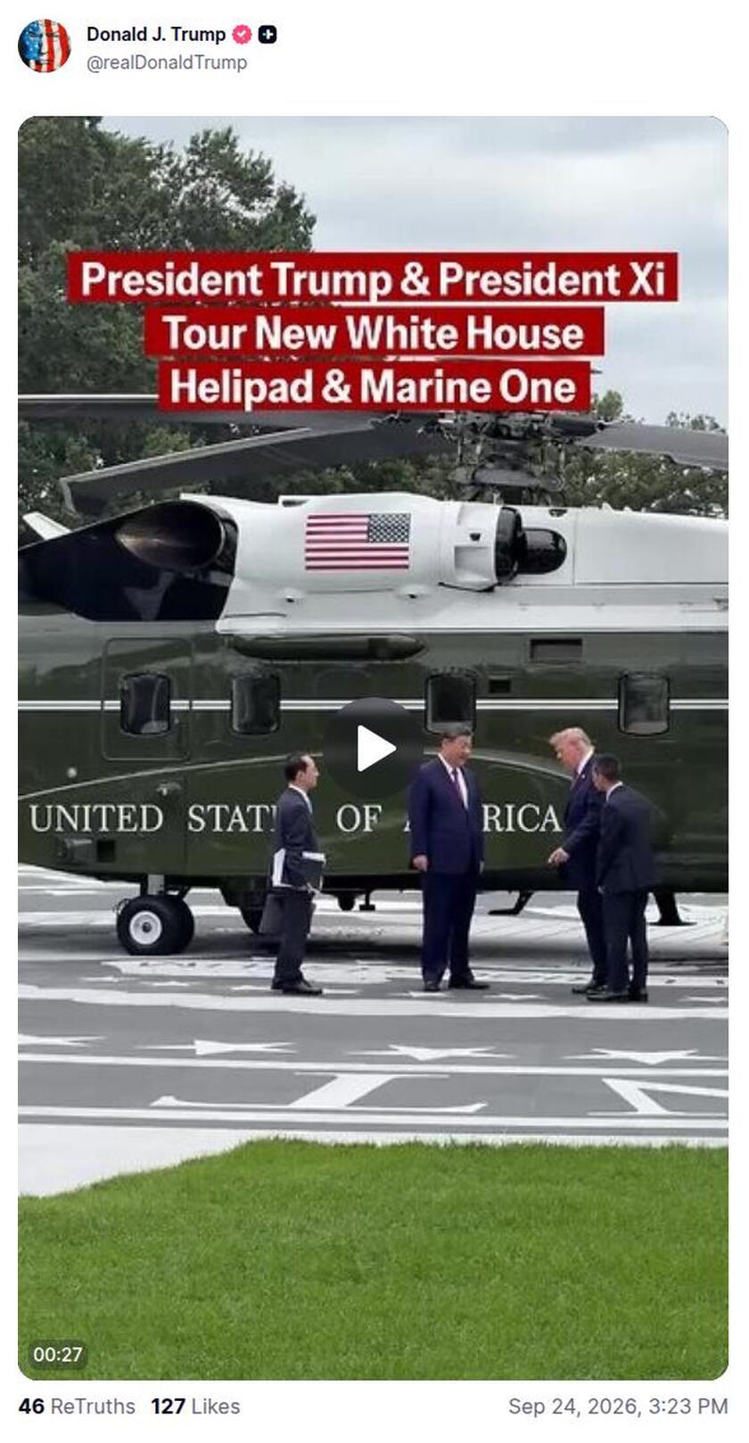 Post preview from Donald Trump