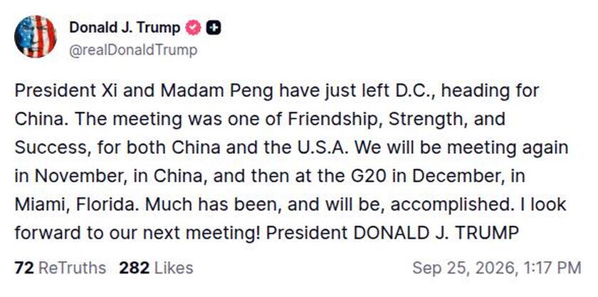 Post preview from Donald Trump