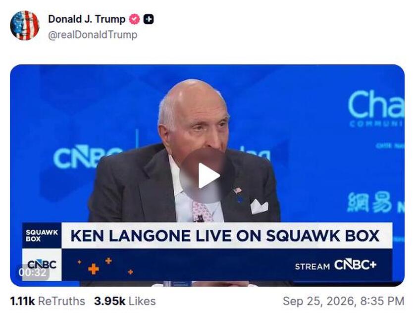 Post preview from Donald Trump