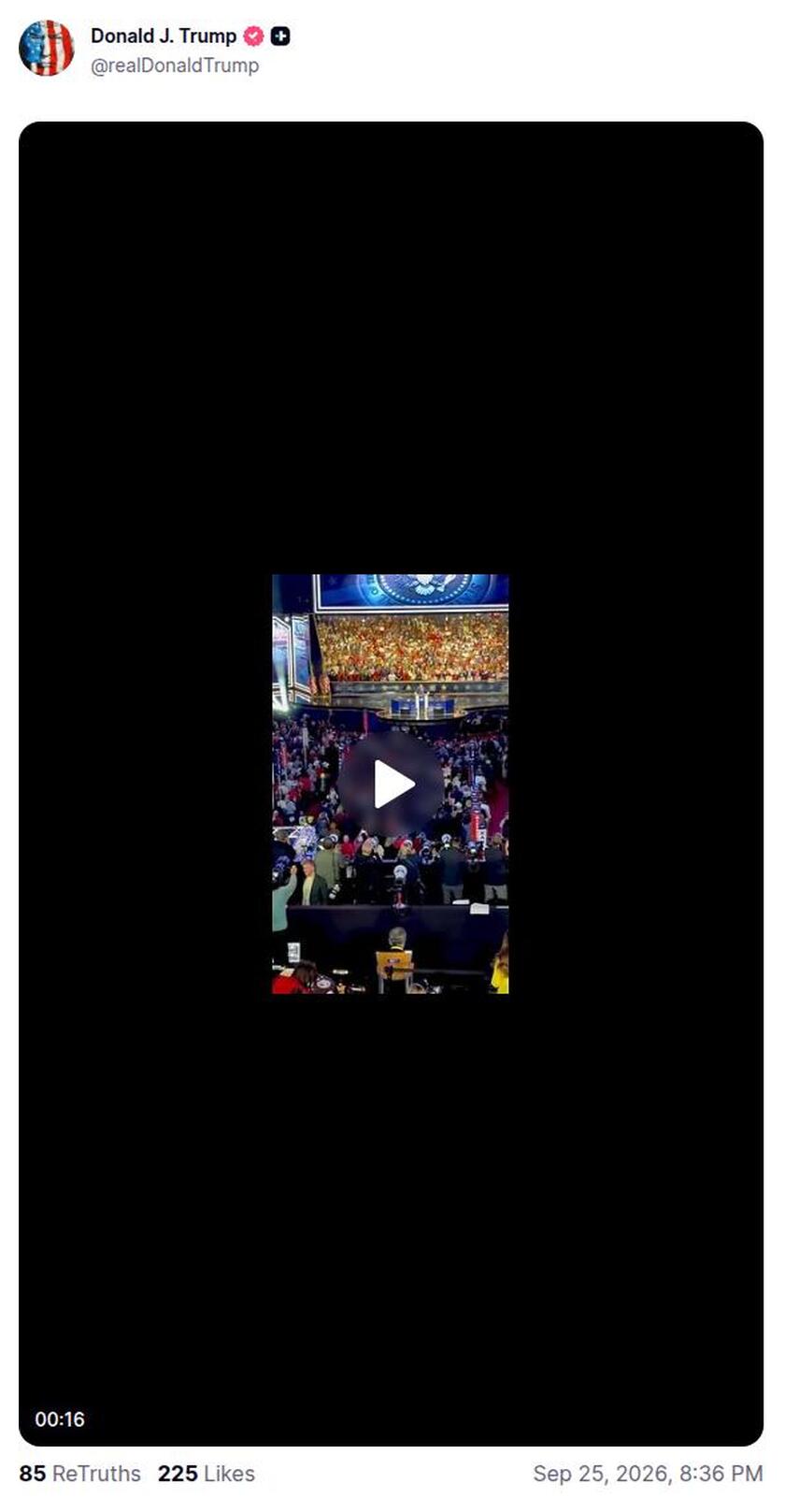 Post preview from Donald Trump