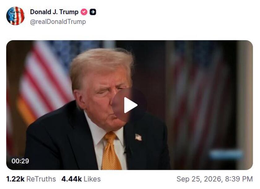 Post preview from Donald Trump