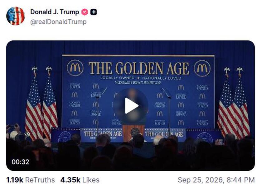 Post preview from Donald Trump