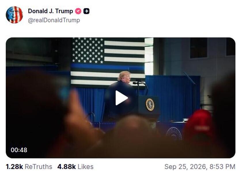 Post preview from Donald Trump