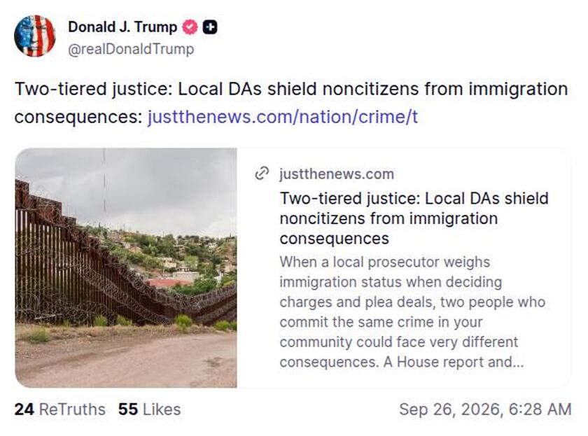 Post preview from Donald Trump