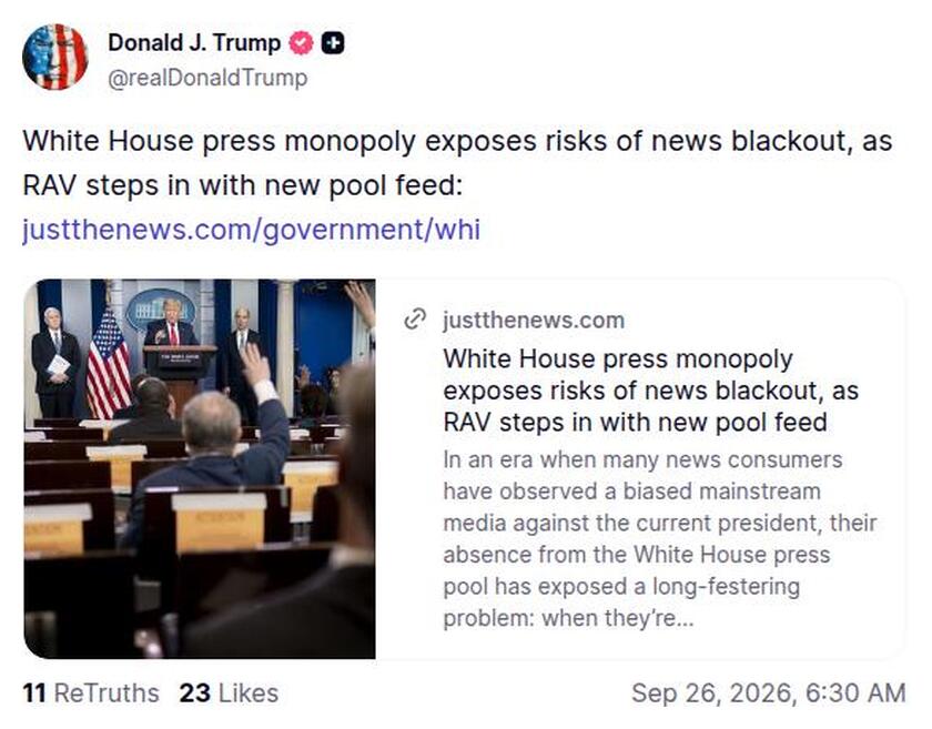 Post preview from Donald Trump