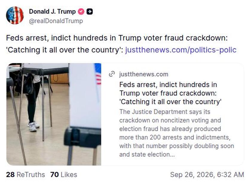 Post preview from Donald Trump