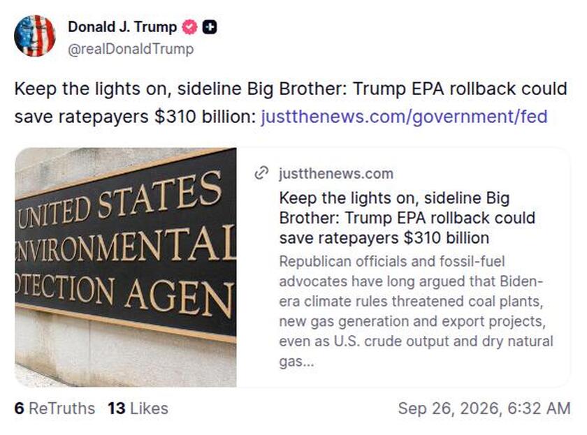 Post preview from Donald Trump
