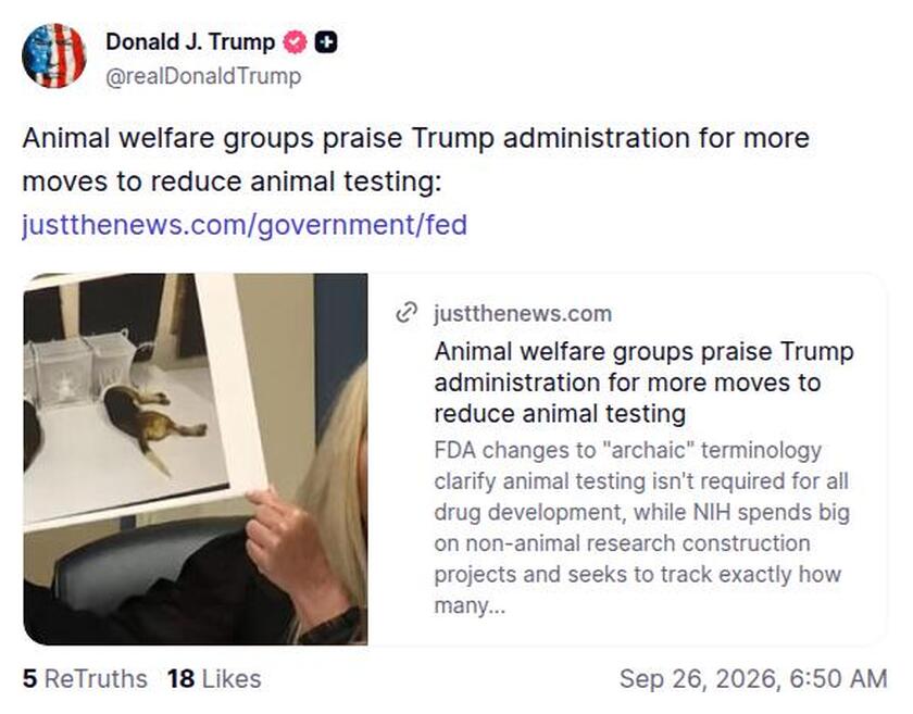 Post preview from Donald Trump