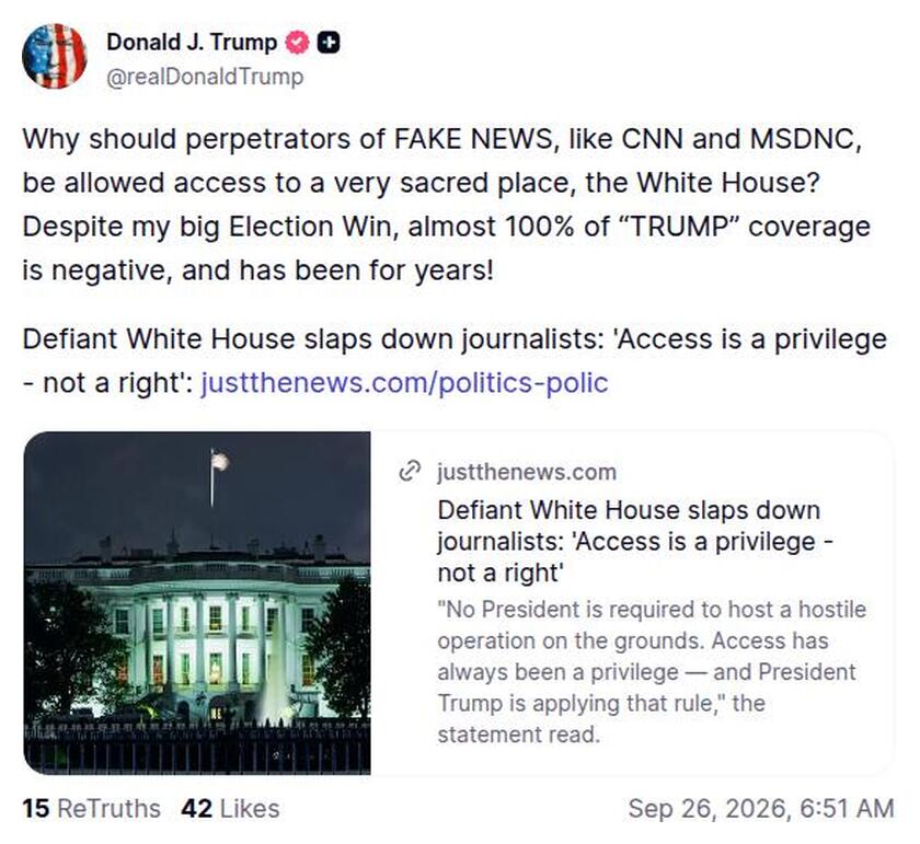 Post preview from Donald Trump