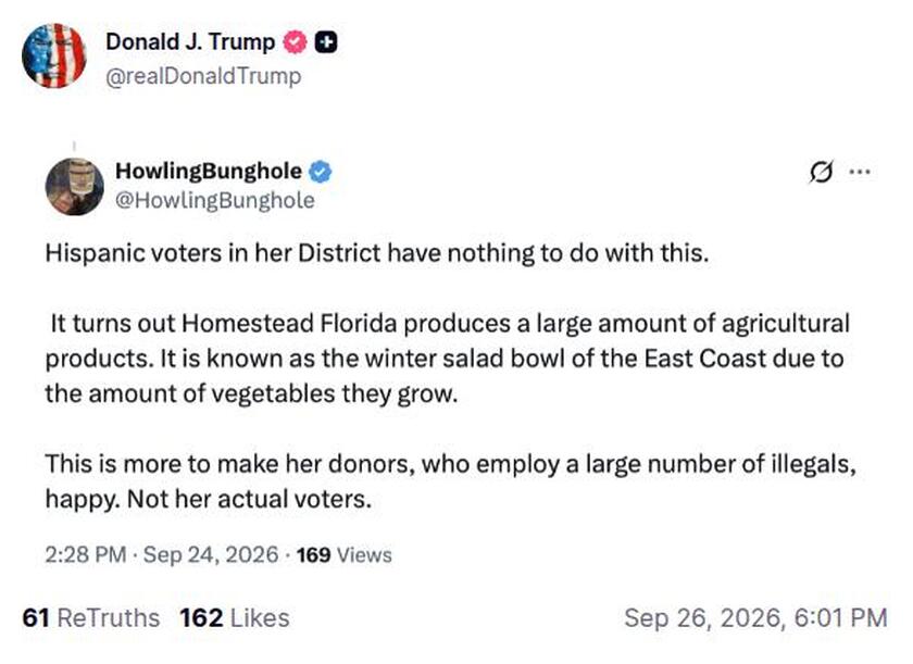 Post preview from Donald Trump