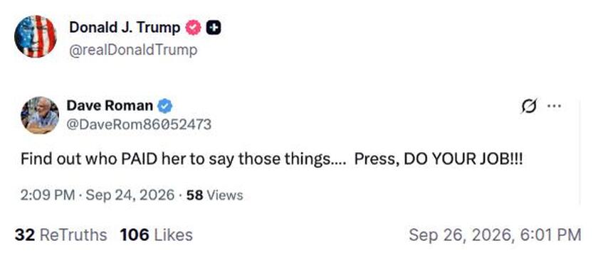 Post preview from Donald Trump