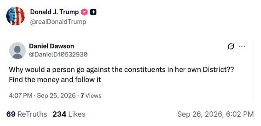 Post preview from Donald Trump