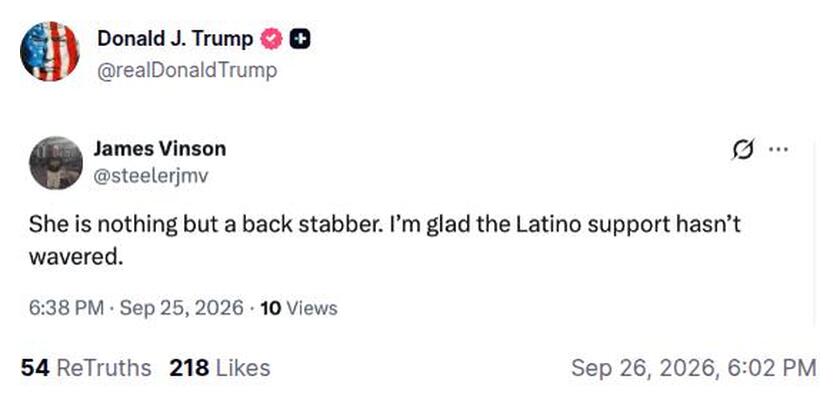Post preview from Donald Trump