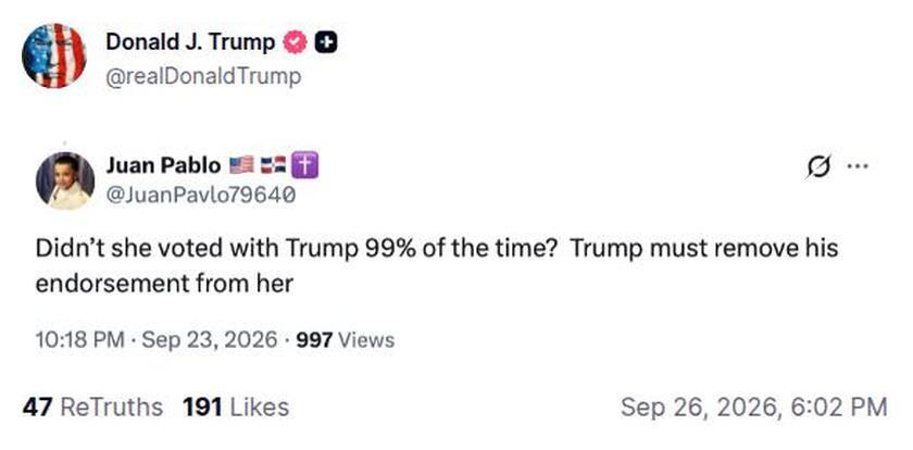 Post preview from Donald Trump
