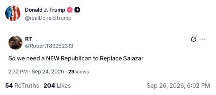 Post preview from Donald Trump