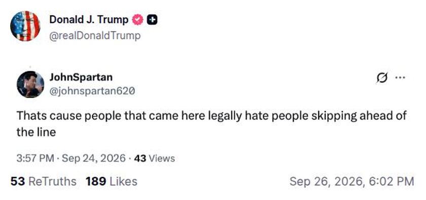 Post preview from Donald Trump