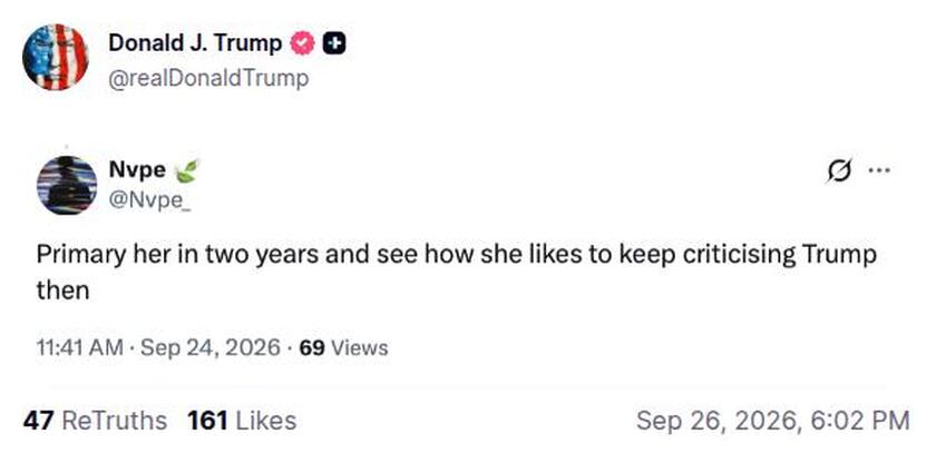 Post preview from Donald Trump
