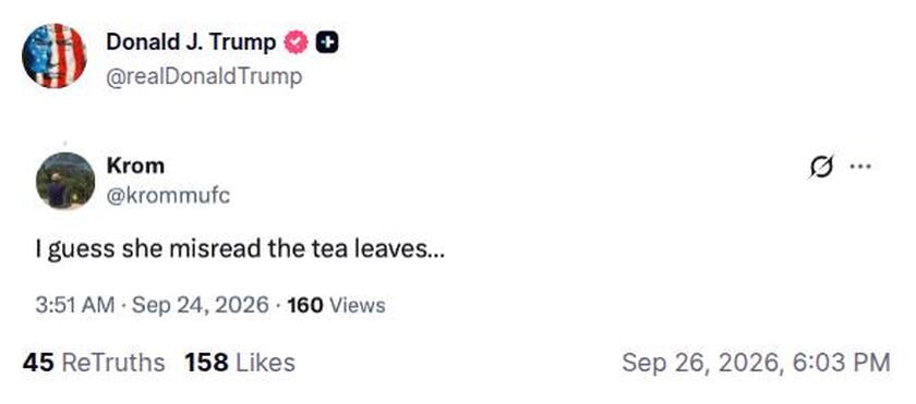 Post preview from Donald Trump
