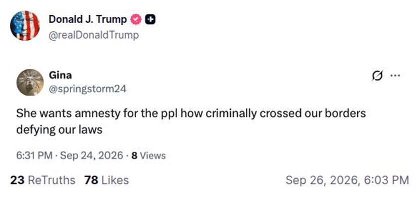 Post preview from Donald Trump