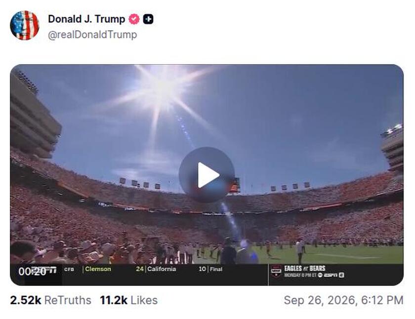 Post preview from Donald Trump