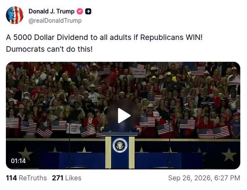 Post preview from Donald Trump