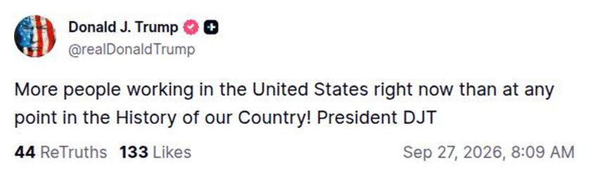 Post preview from Donald Trump