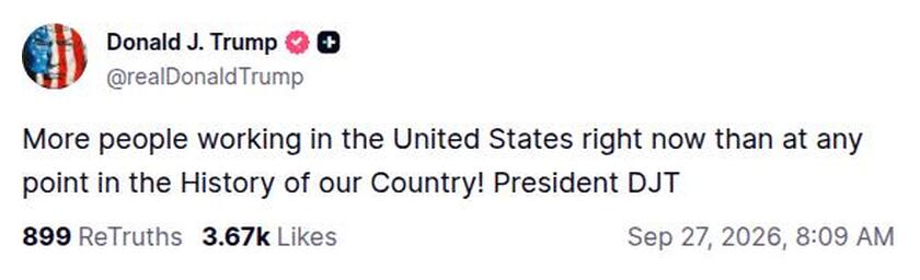 Post preview from Donald Trump