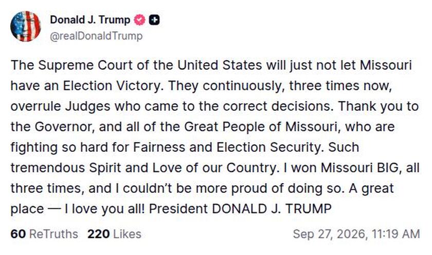 Post preview from Donald Trump